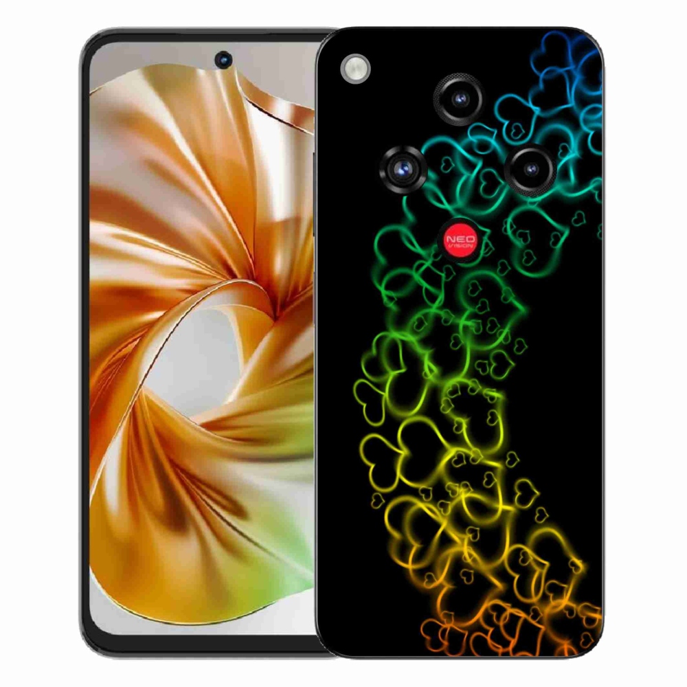 Gélový kryt mmCase na ZTE Nubia Focus 2 - farebné srdiečka