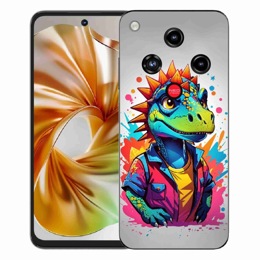 Gélový kryt mmCase na ZTE Nubia Focus 2 - farebný dinosaurus