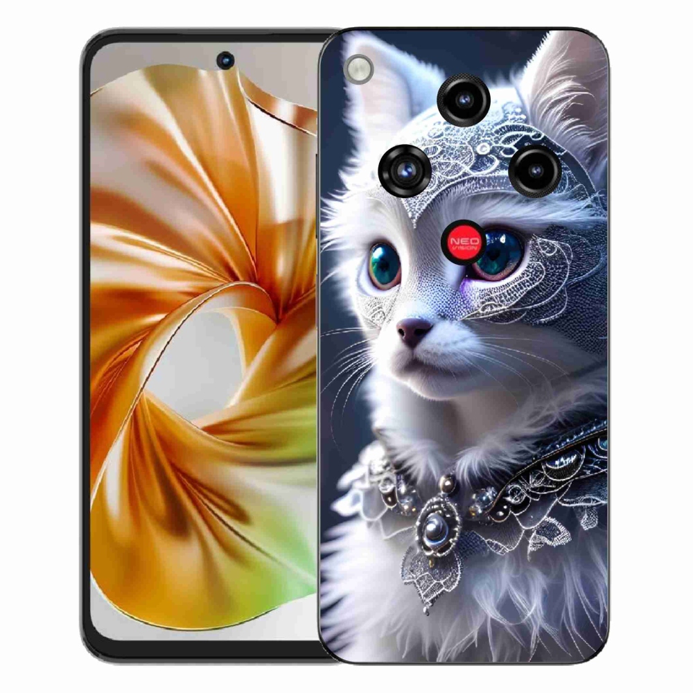 Gélový kryt mmCase na ZTE Nubia Focus 2 - biela mačka