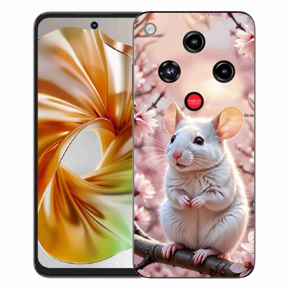 Gélový kryt mmCase na ZTE Nubia Focus 2 - biela myš na vetve