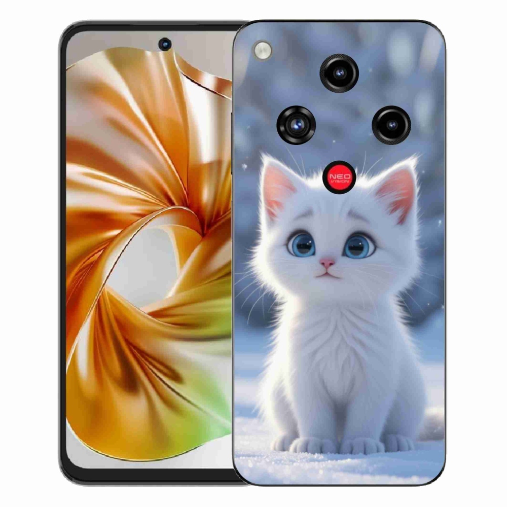 Gélový kryt mmCase na ZTE Nubia Focus 2 - biele mačiatko 3