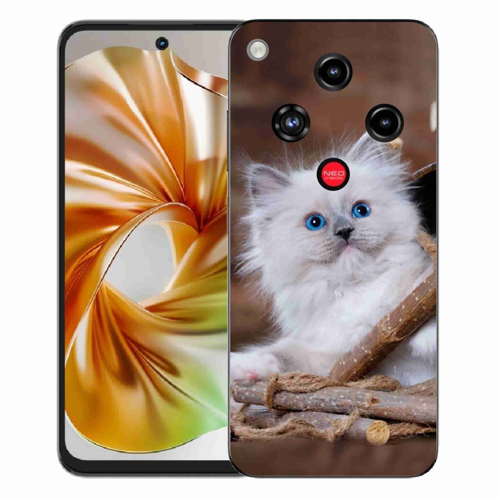 Gélový kryt mmCase na ZTE Nubia Focus 2 - biele mačiatko