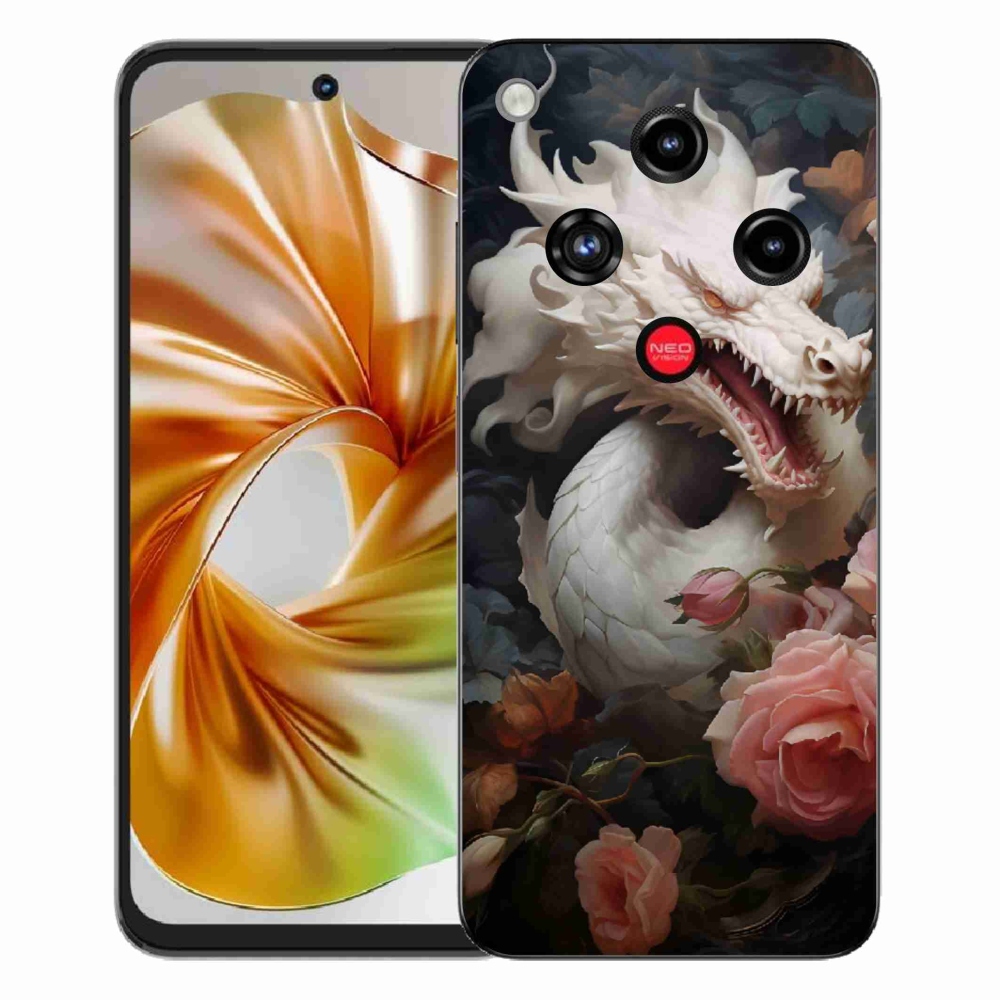 Gélový kryt mmCase na ZTE Nubia Focus 2 - biely drak