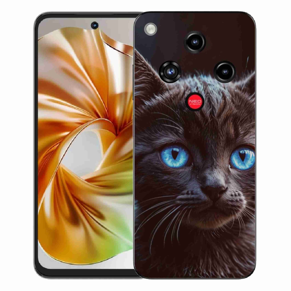 Gélový kryt mmCase na ZTE Nubia Focus 2 - čierne mačiatko 2