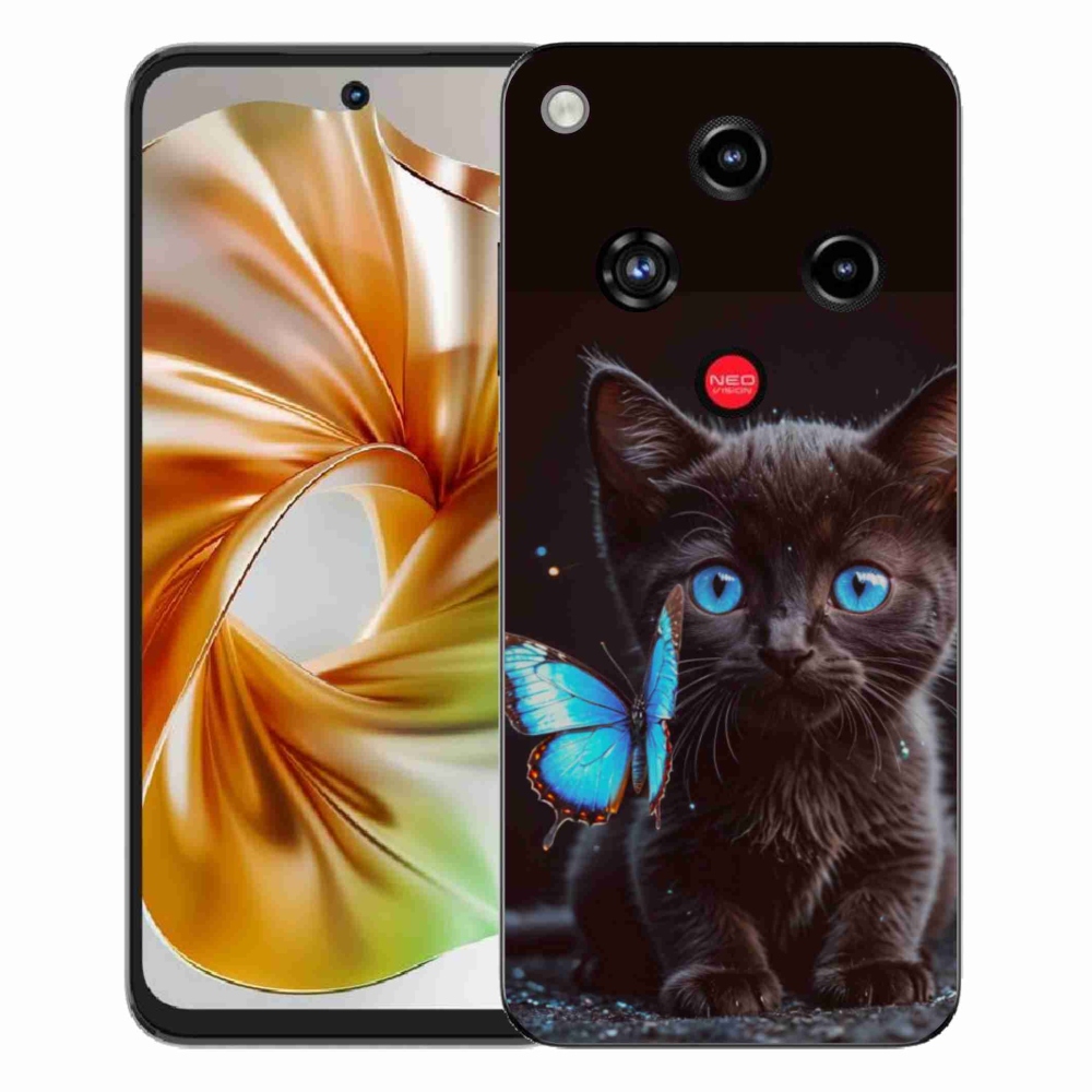 Gélový kryt mmCase na ZTE Nubia Focus 2 - čierne mačiatko 3