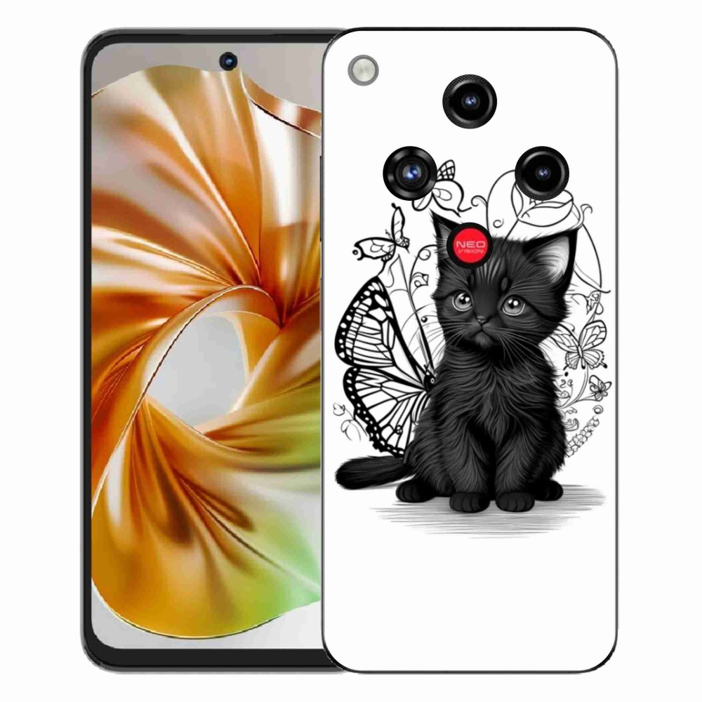 Gélový kryt mmCase na ZTE Nubia Focus 2 - čierne mačiatko