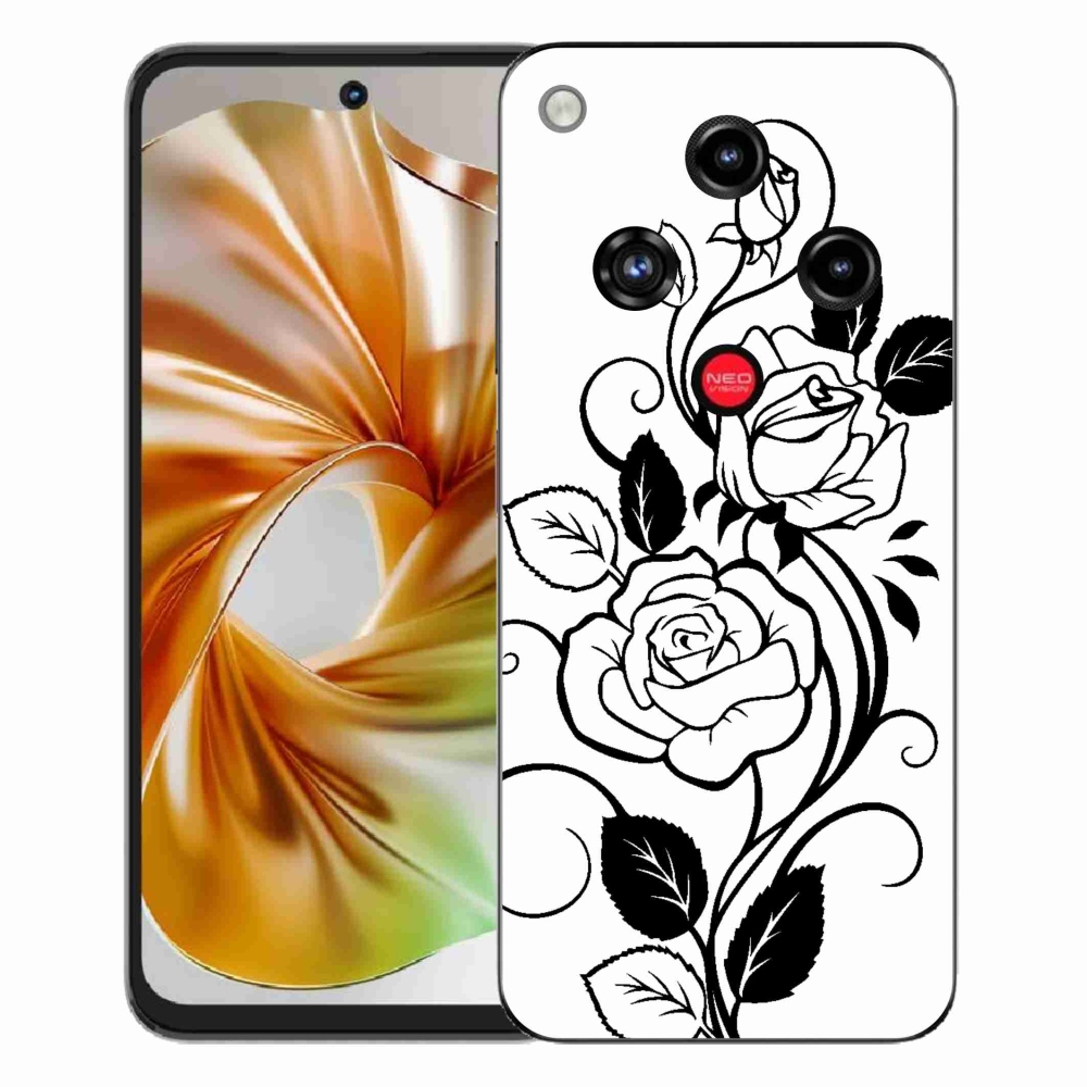Gélový kryt mmCase na ZTE Nubia Focus 2 - čiernobiela ruža