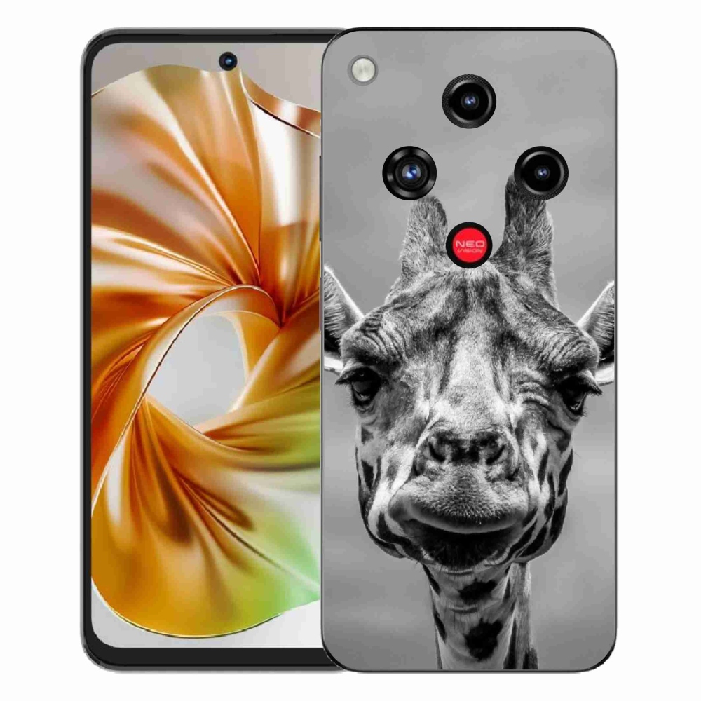 Gélový kryt mmCase na ZTE Nubia Focus 2 - čiernobiela žirafa