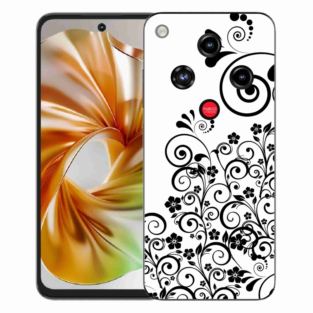 Gélový kryt mmCase na ZTE Nubia Focus 2 - čiernobiele kvetinové vzory