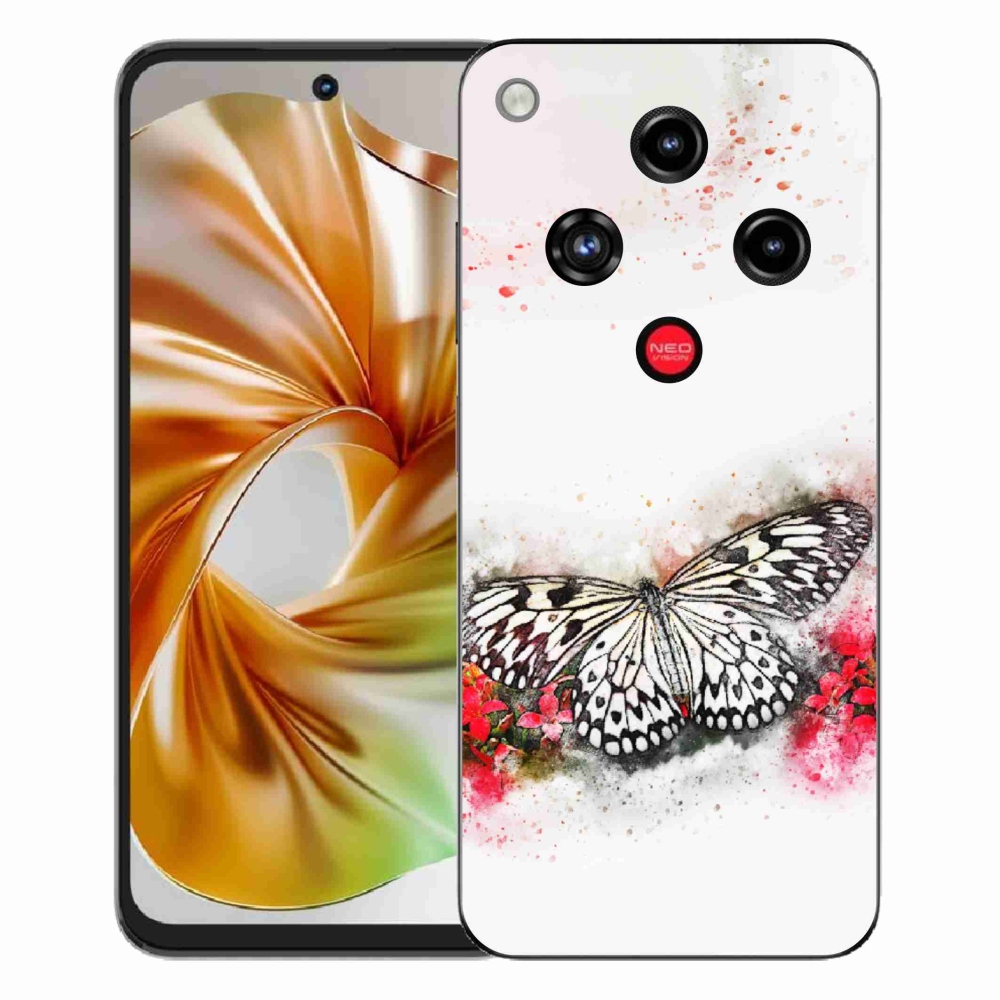 Gélový kryt mmCase na ZTE Nubia Focus 2 - čiernobiely motýľ