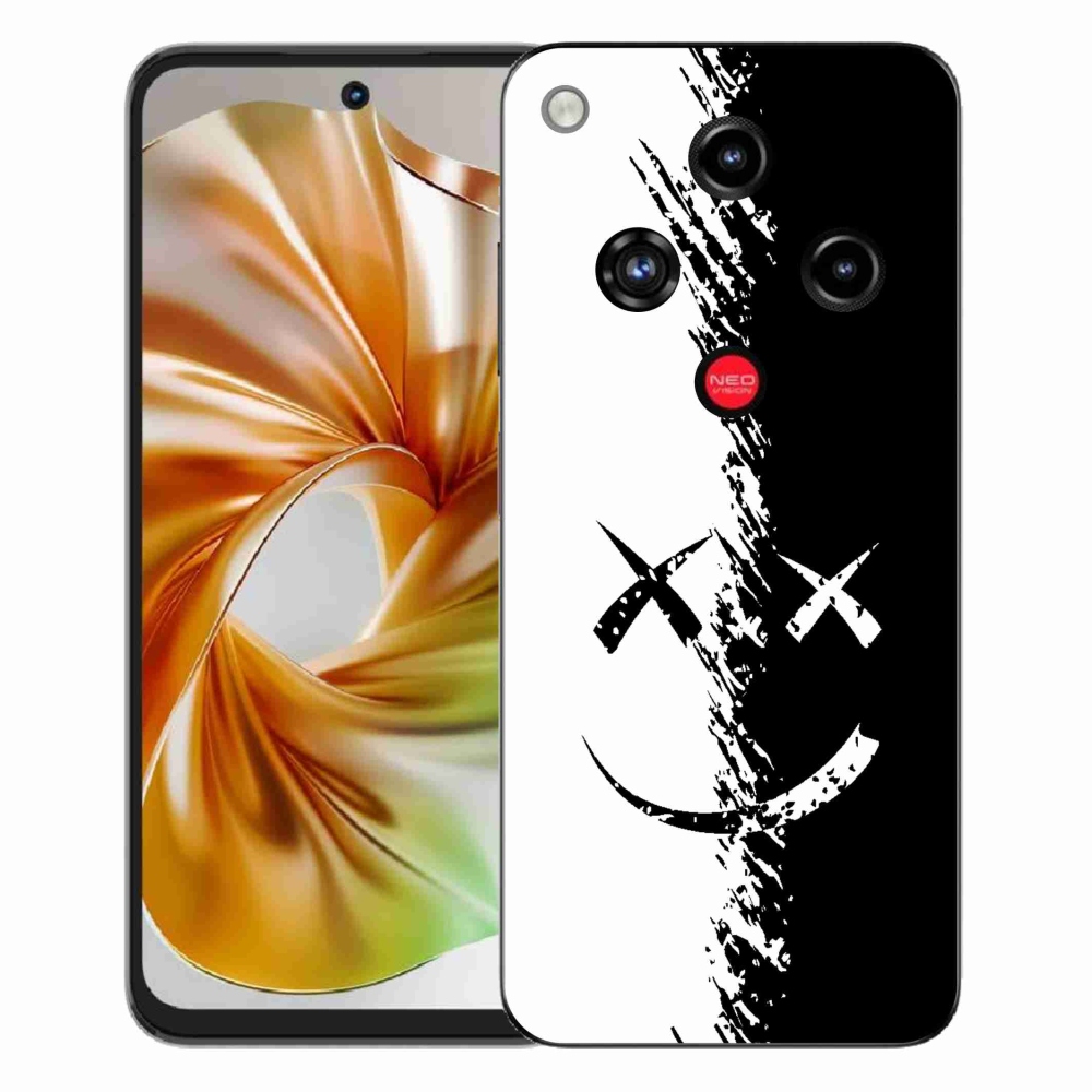Gélový kryt mmCase na ZTE Nubia Focus 2 - čiernobiely smajlík