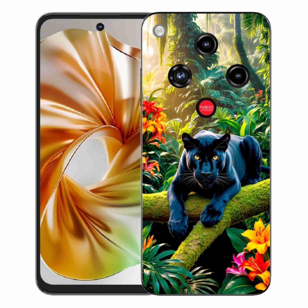 Gélový kryt mmCase na ZTE Nubia Focus 2 - čierny panter v džungli