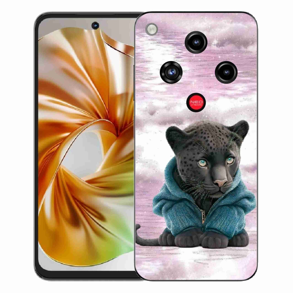 Gélový kryt mmCase na ZTE Nubia Focus 2 - čierny panter vo svetri