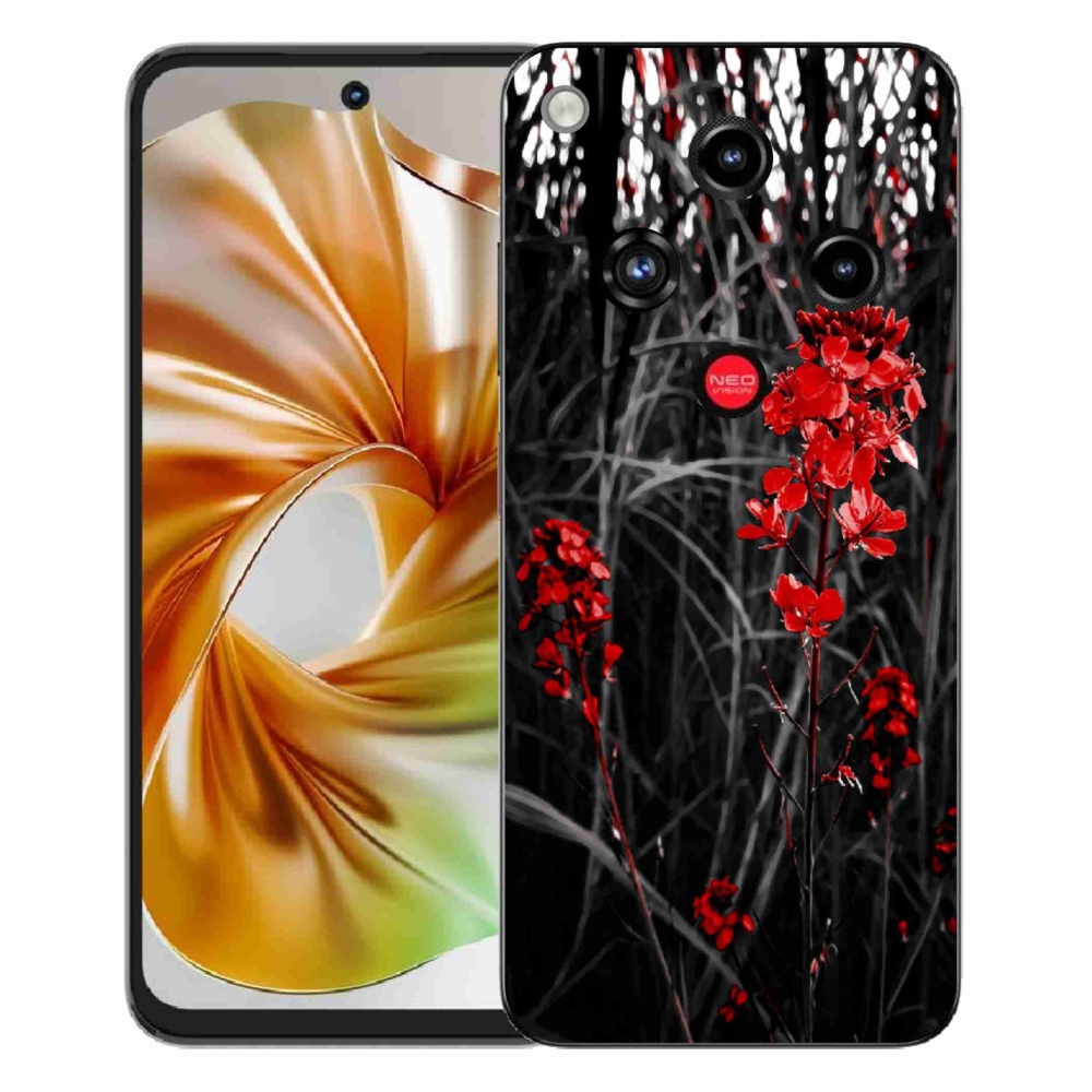 Gélový kryt mmCase na ZTE Nubia Focus 2 - červená rastlina