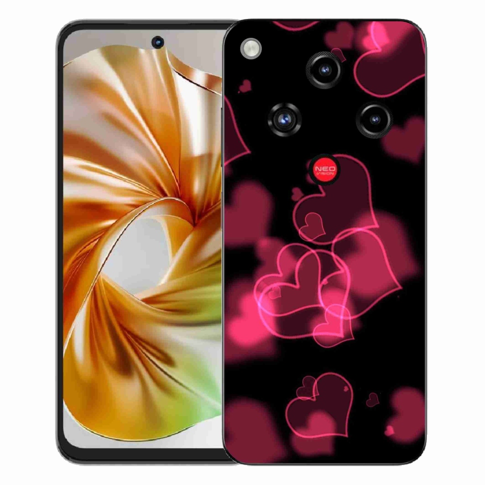 Gélový kryt mmCase na ZTE Nubia Focus 2 - červené srdiečka