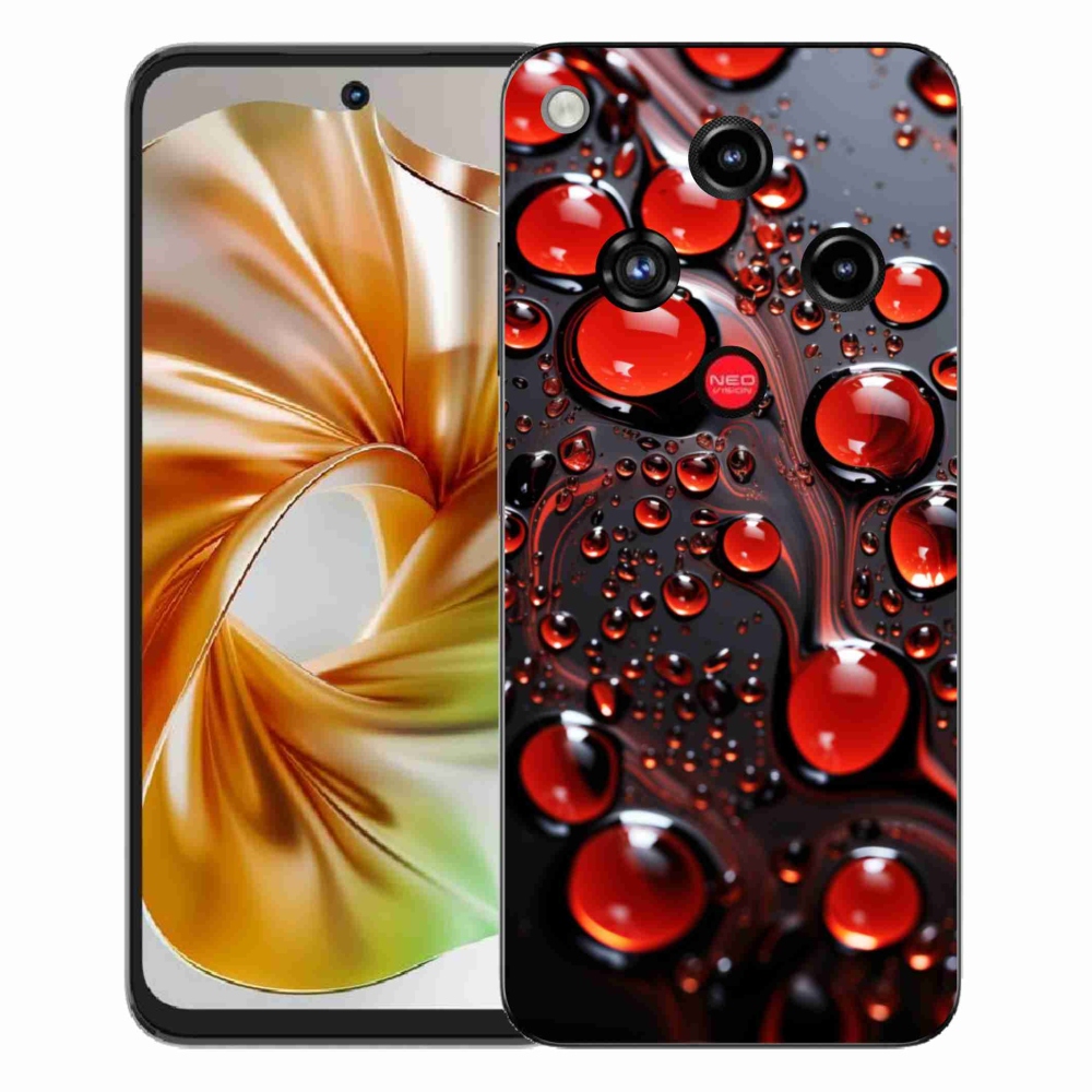 Gélový kryt mmCase na ZTE Nubia Focus 2 - červené kvapky 2