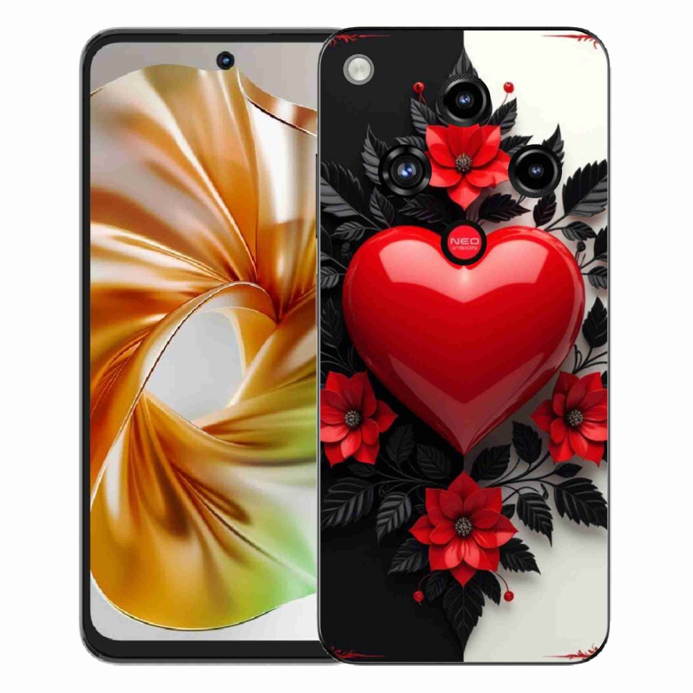 Gélový kryt mmCase na ZTE Nubia Focus 2 - červené srdce
