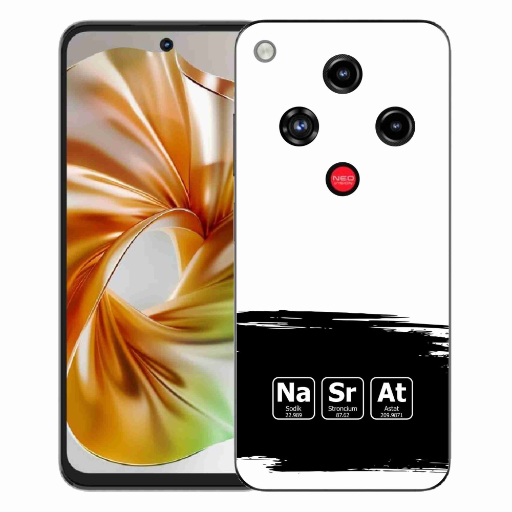 Gélový kryt mmCase na ZTE Nubia Focus 2 - chemické prvky čiernobiele pozadie
