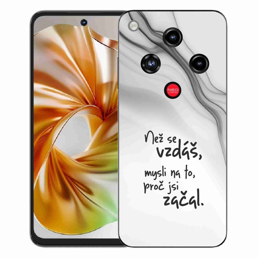 Gélový kryt mmCase na ZTE Nubia Focus 2 - citát 2 biele pozadie