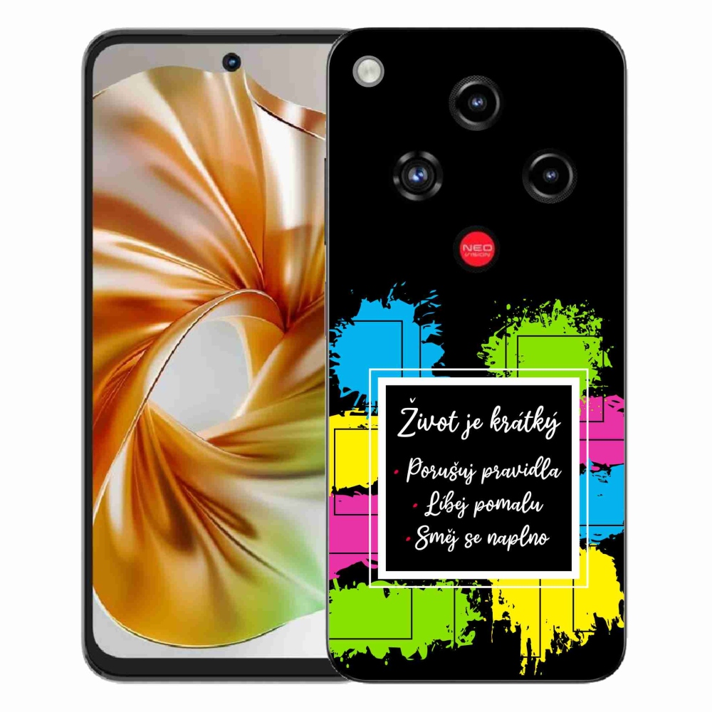 Gélový kryt mmCase na ZTE Nubia Focus 2 - citát 5 čierne pozadie