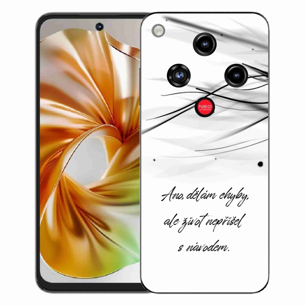 Gélový kryt mmCase na ZTE Nubia Focus 2 - citát biele pozadie