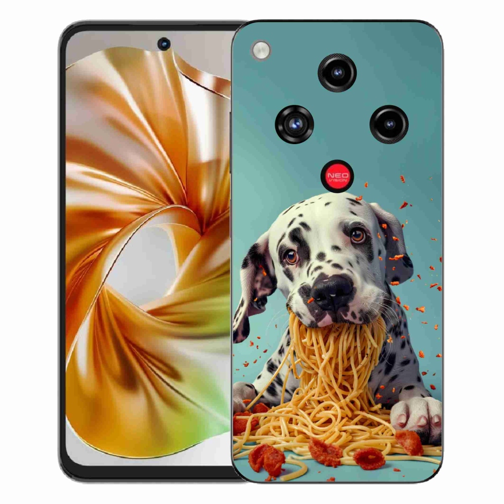 Gélový kryt mmCase na ZTE Nubia Focus 2 - dalmatín a špagety
