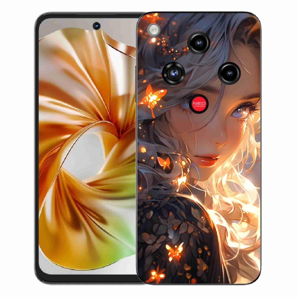 Gélový kryt mmCase na ZTE Nubia Focus 2 - dievča a motýle