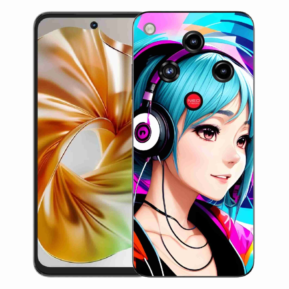 Gélový kryt mmCase na ZTE Nubia Focus 2 - dievča so slúchadlami