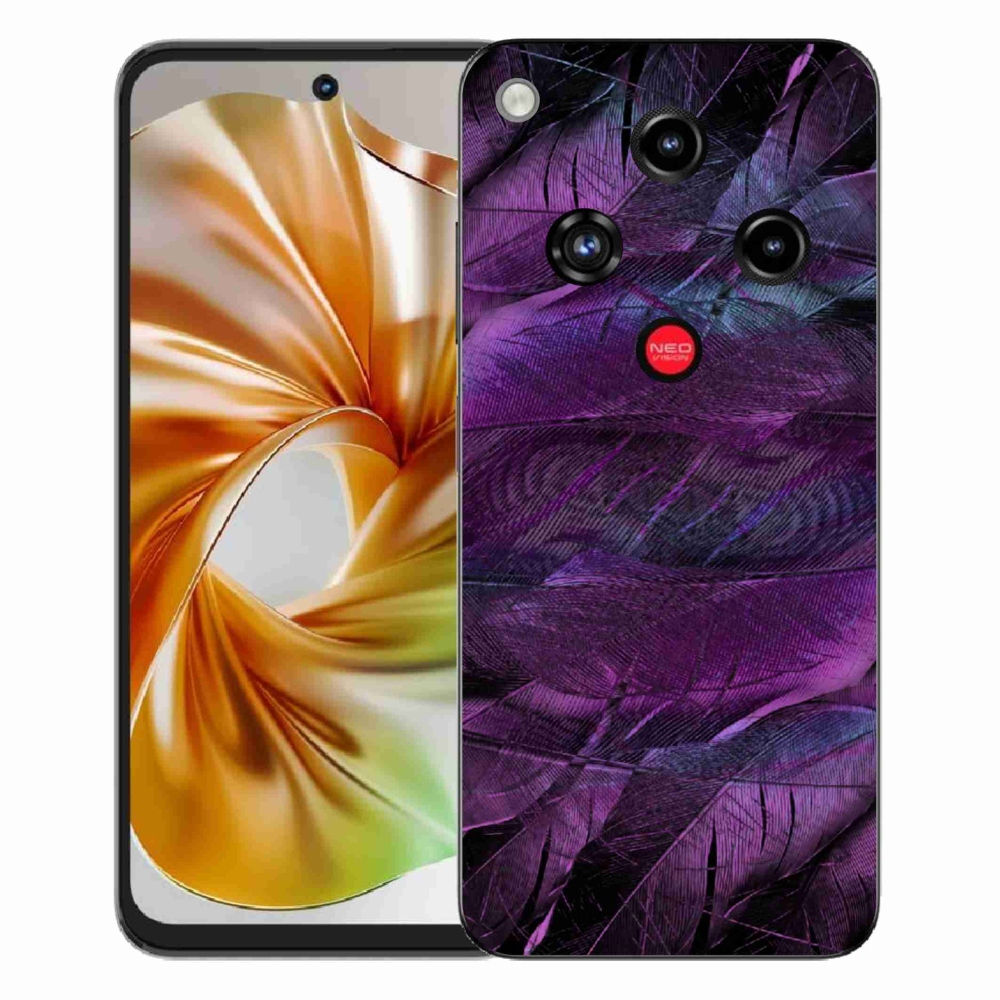 Gélový kryt mmCase na ZTE Nubia Focus 2 - fialové pierka