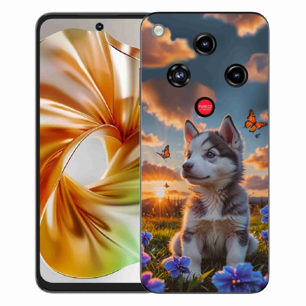 Gélový kryt mmCase na ZTE Nubia Focus 2 - husky pri západe slnka