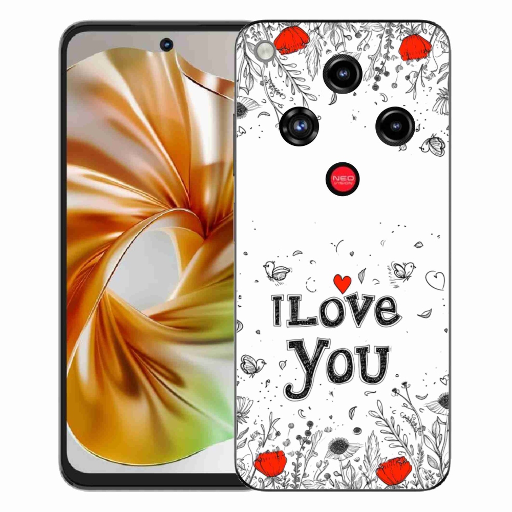 Gélový kryt mmCase na ZTE Nubia Focus 2 - I love you biele pozadie