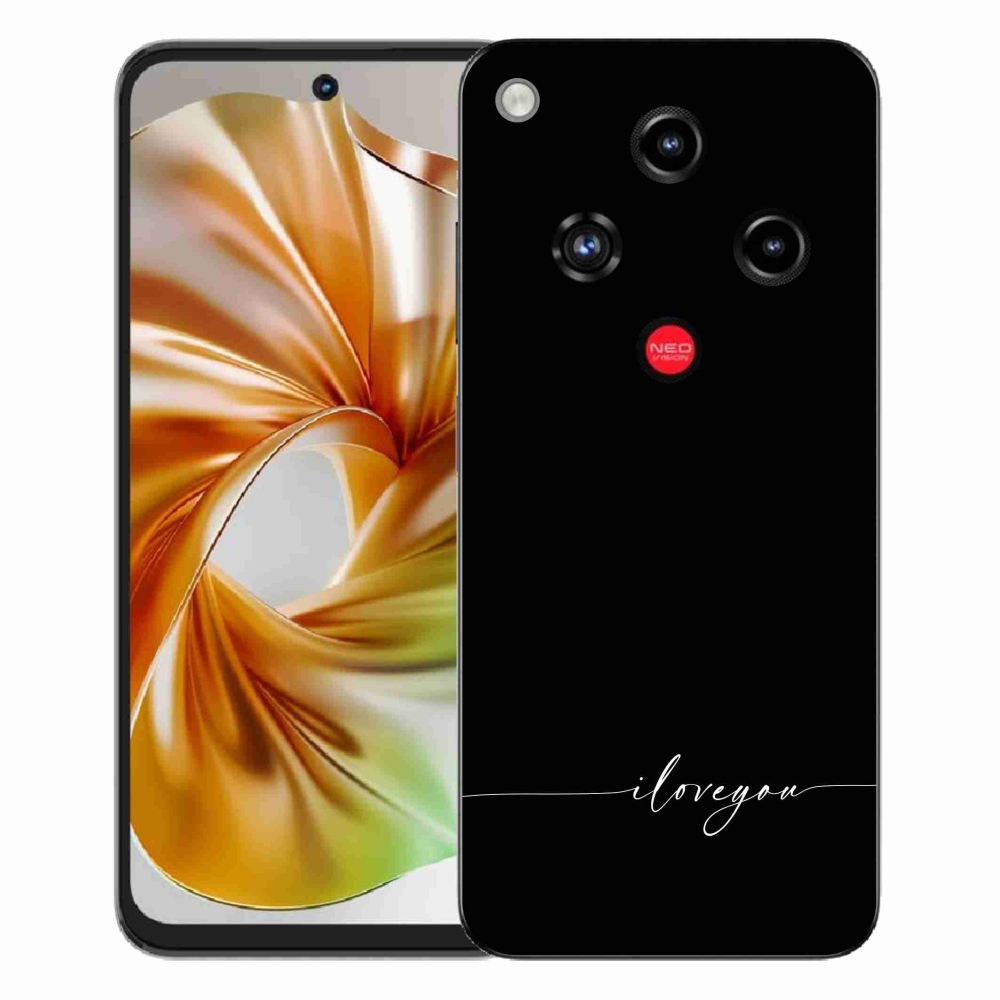 Gélový kryt mmCase na ZTE Nubia Focus 2 - I love you čierne pozadie