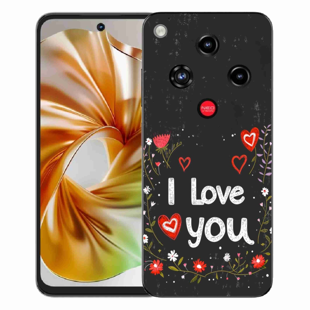 Gélový kryt mmCase na ZTE Nubia Focus 2 - I love you čierne pozadie