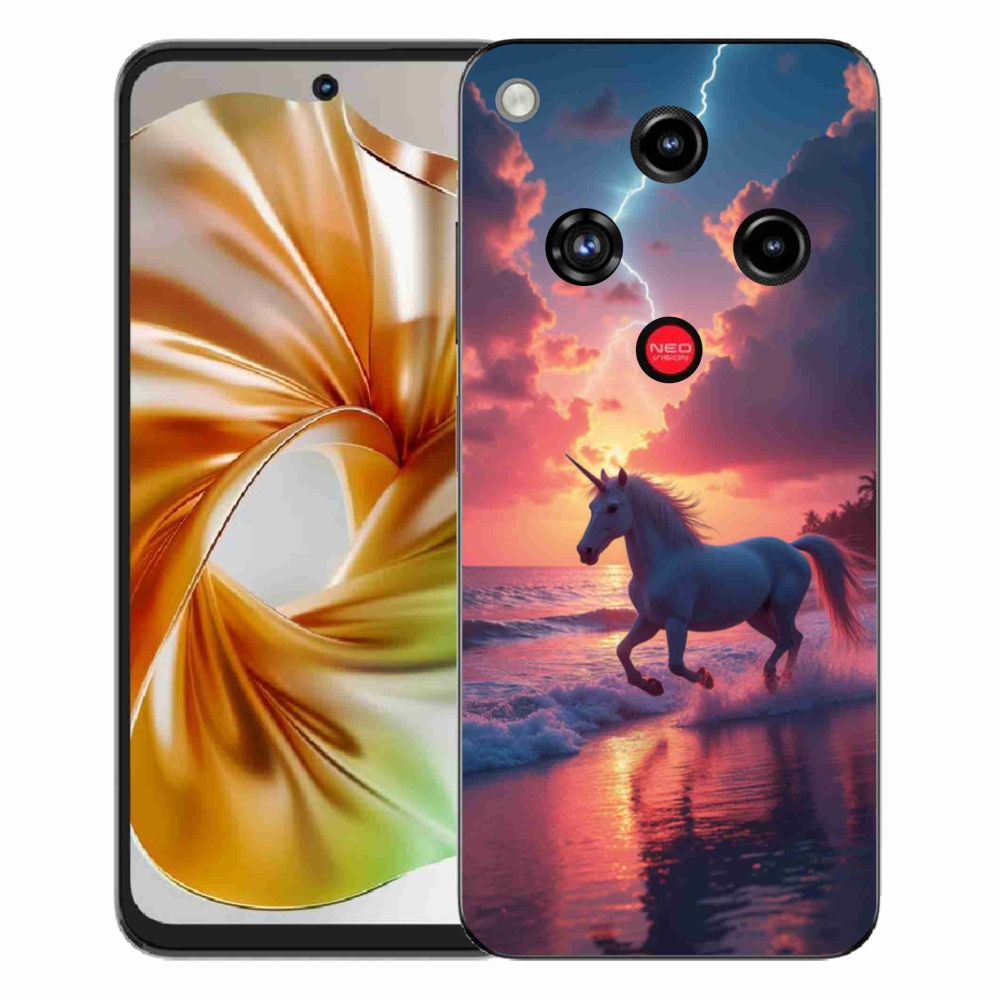 Gélový kryt mmCase na ZTE Nubia Focus 2 - jednorožec na pláži