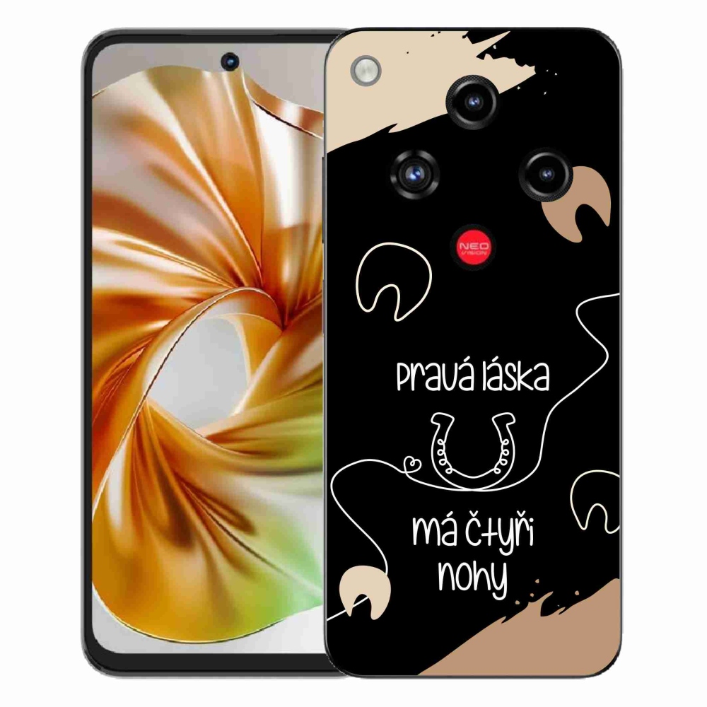 Gélový kryt mmCase na ZTE Nubia Focus 2 - konský motív čierne pozadie