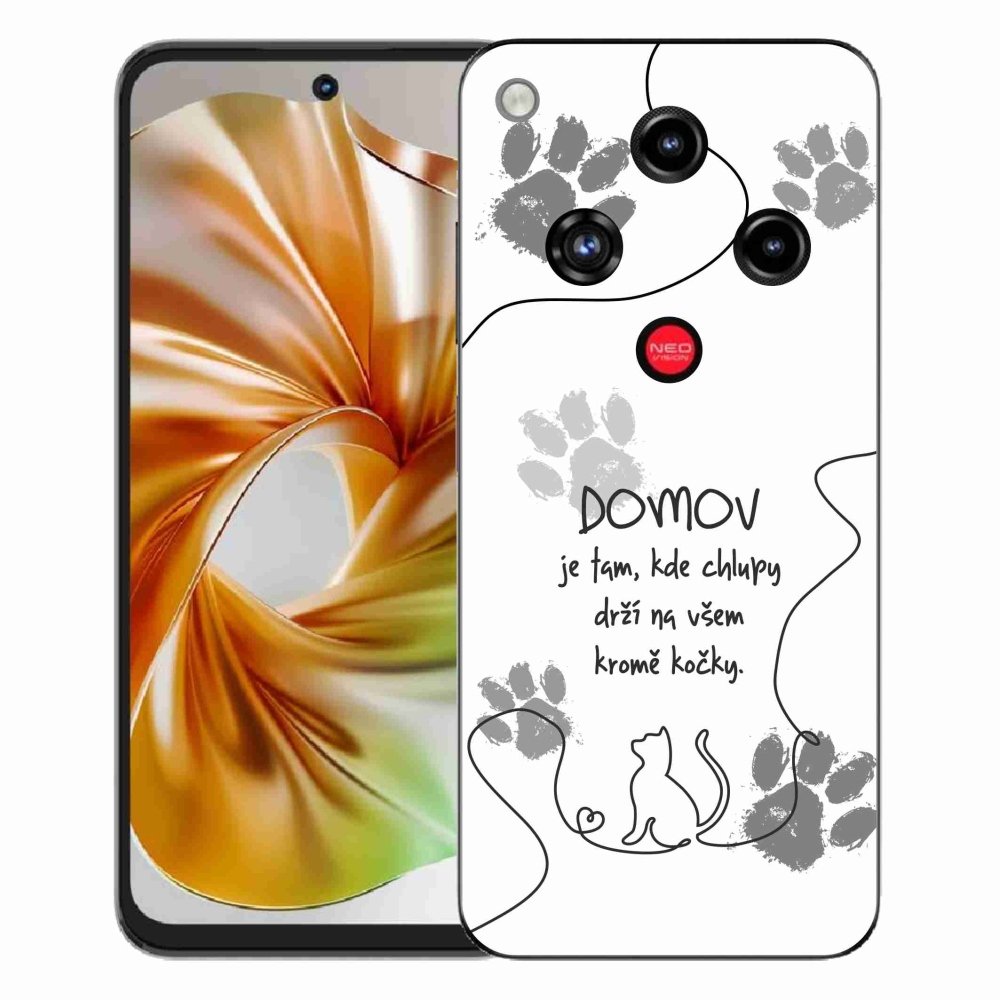 Gélový kryt mmCase na ZTE Nubia Focus 2 - mačacie motív biele pozadie
