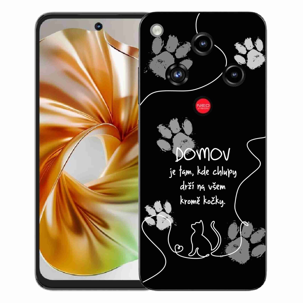 Gélový kryt mmCase na ZTE Nubia Focus 2 - mačacie motív čierne pozadie
