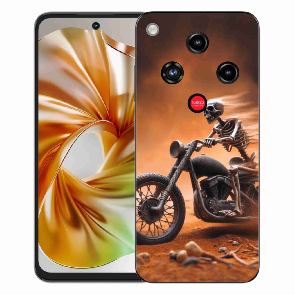 Gélový kryt mmCase na ZTE Nubia Focus 2 - kostra na motorke
