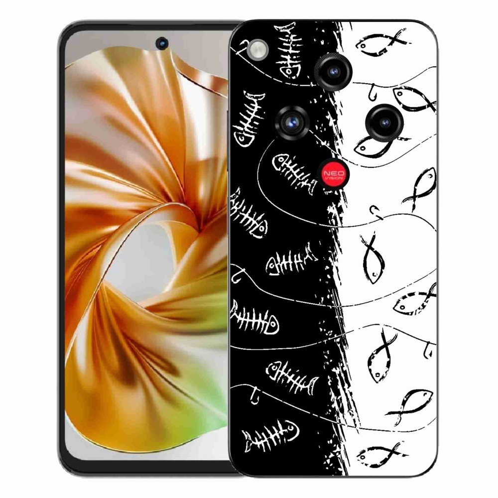Gélový kryt mmCase na ZTE Nubia Focus 2 - kostry a rybky