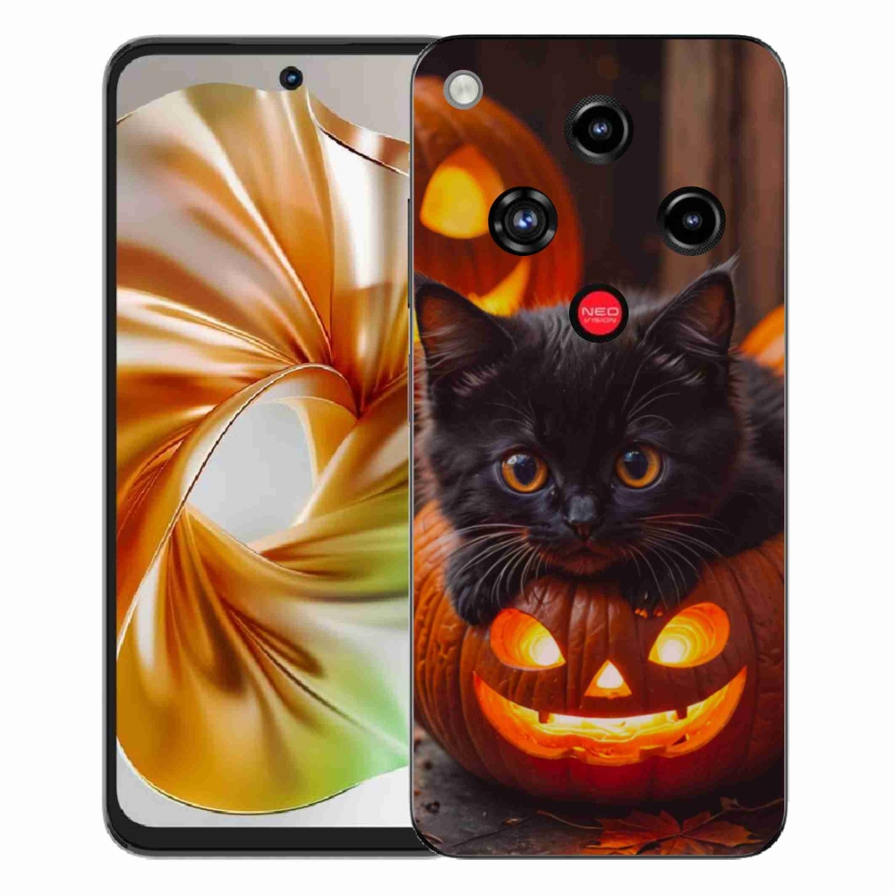 Gélový kryt mmCase na ZTE Nubia Focus 2 - mačiatko a tekvica