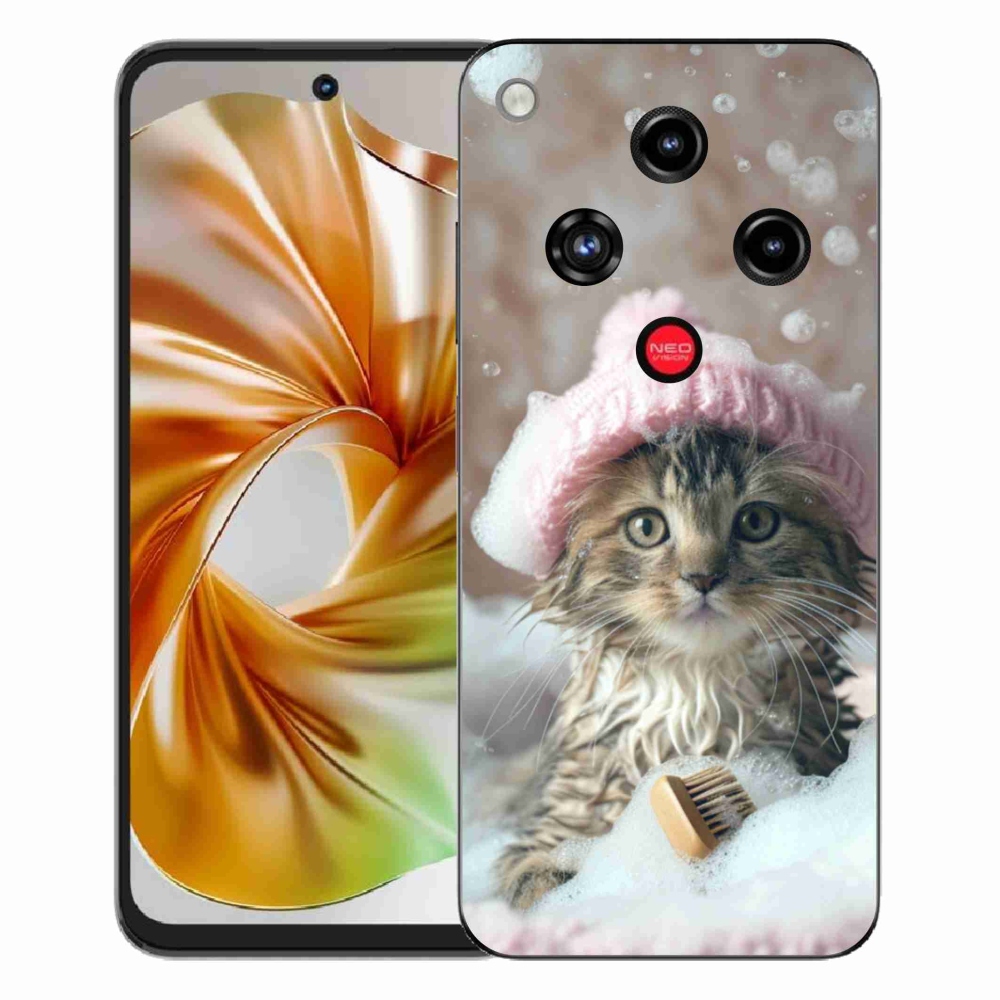 Gélový kryt mmCase na ZTE Nubia Focus 2 - mačiatko a kúpeľ