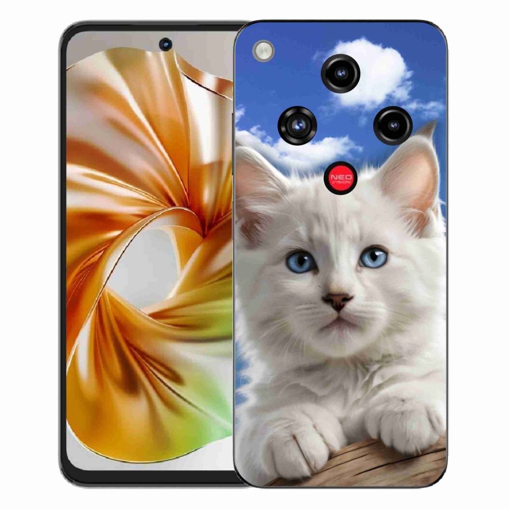 Gélový kryt mmCase na ZTE Nubia Focus 2 - mačiatko a oblaky