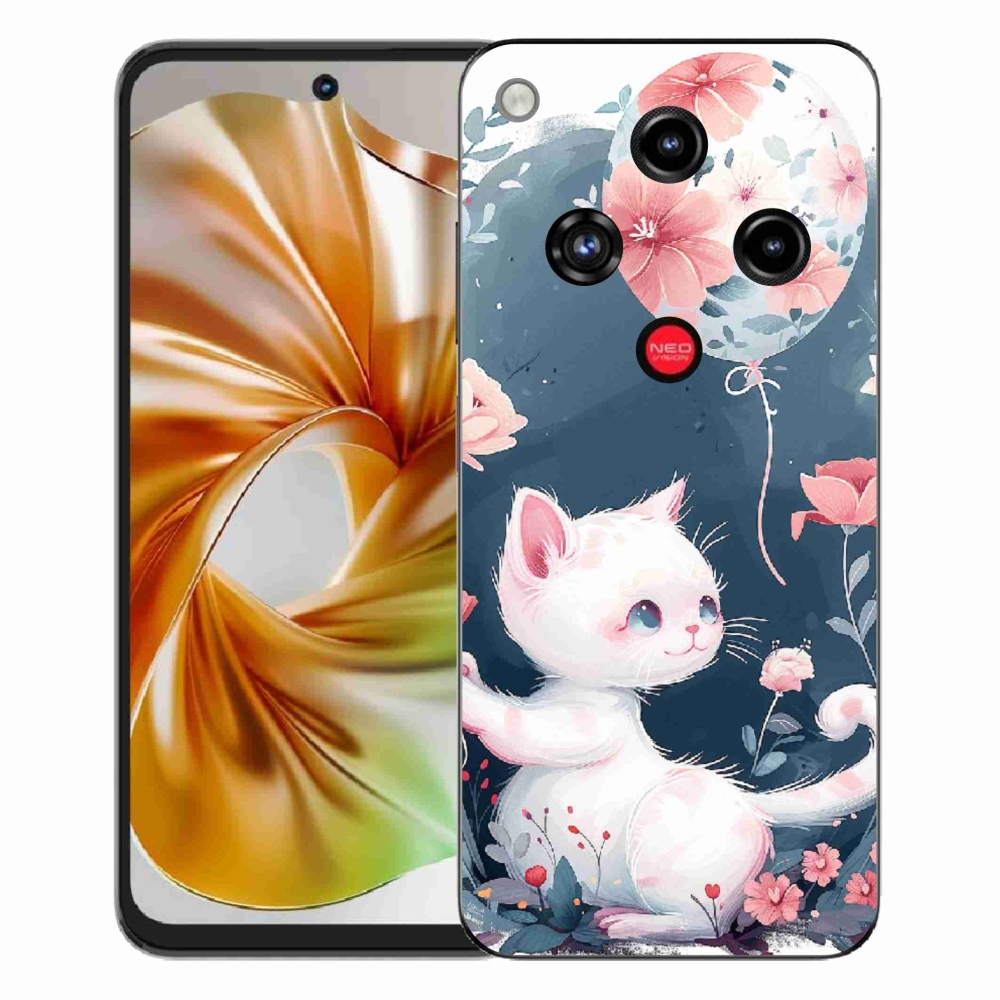 Gélový kryt mmCase na ZTE Nubia Focus 2 - mačiatko s balónikom