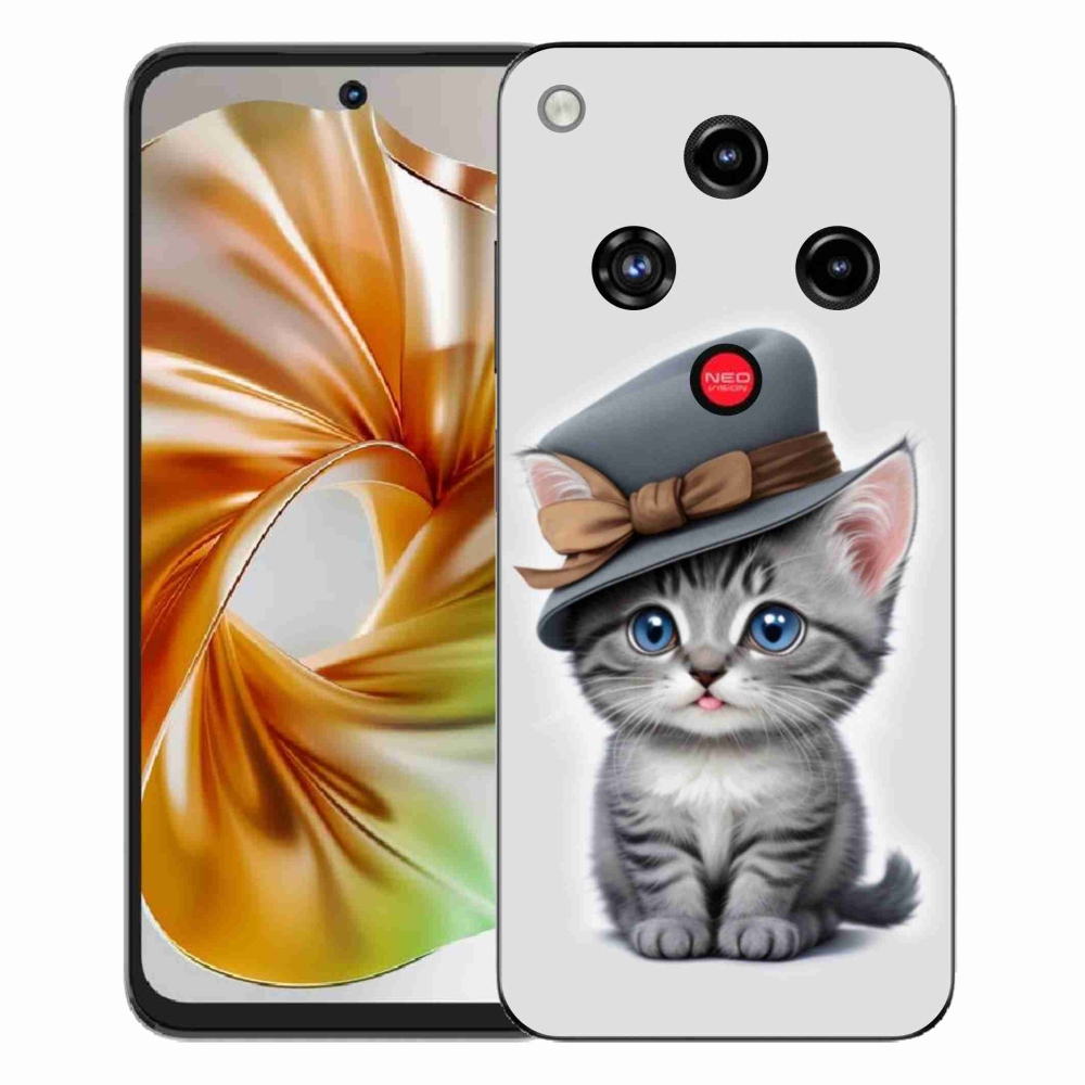 Gélový kryt mmCase na ZTE Nubia Focus 2 - mačiatko s klobúkom
