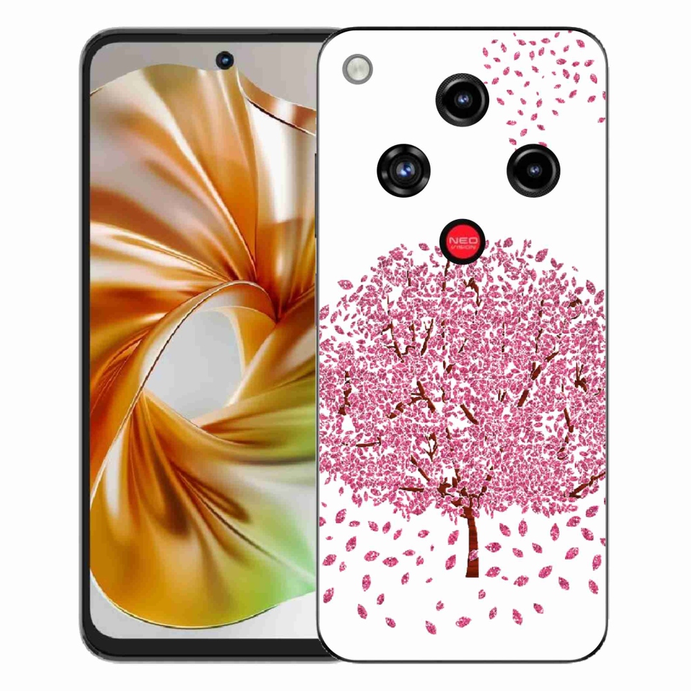 Gélový kryt mmCase na ZTE Nubia Focus 2 - kreslený strom s listami