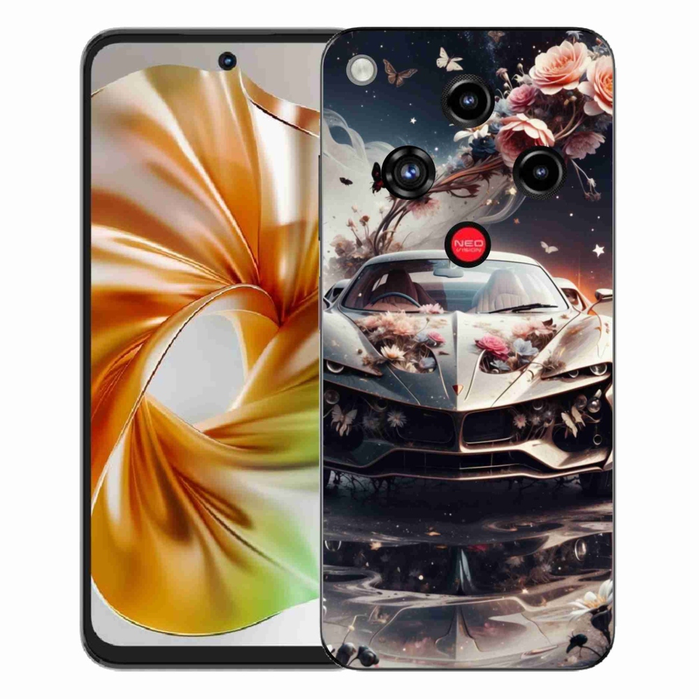 Gélový kryt mmCase na ZTE Nubia Focus 2 - kvetinový športový automobil