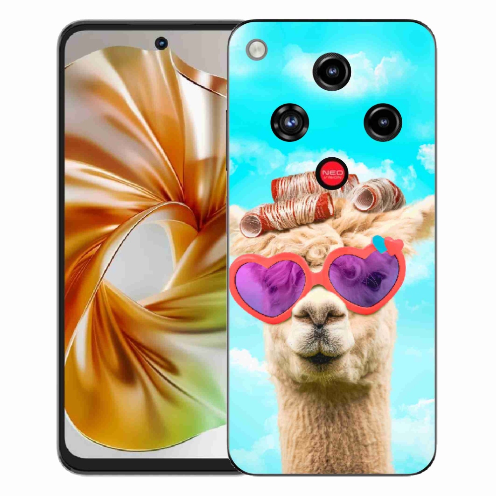 Gélový kryt mmCase na ZTE Nubia Focus 2 - lama s okuliarmi