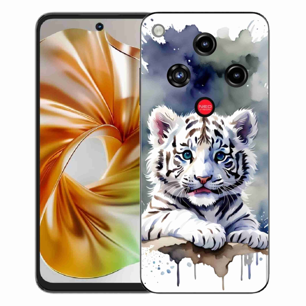 Gélový kryt mmCase na ZTE Nubia Focus 2 - mláďa bieleho tigra