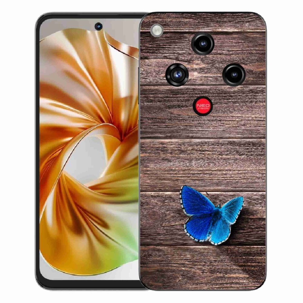 Gélový kryt mmCase na ZTE Nubia Focus 2 - modrý motýľ 1