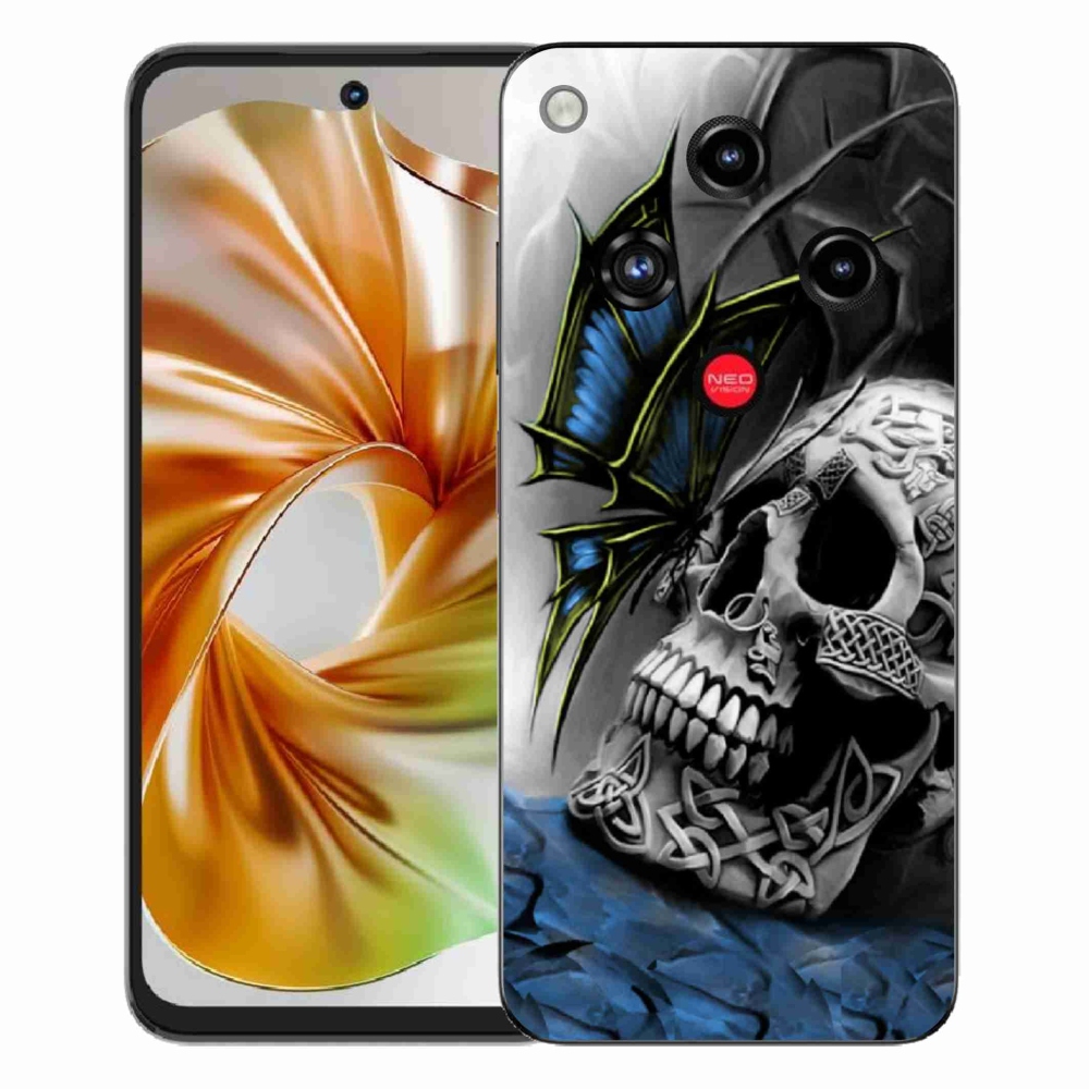 Gélový kryt mmCase na ZTE Nubia Focus 2 - motýľ a lebka